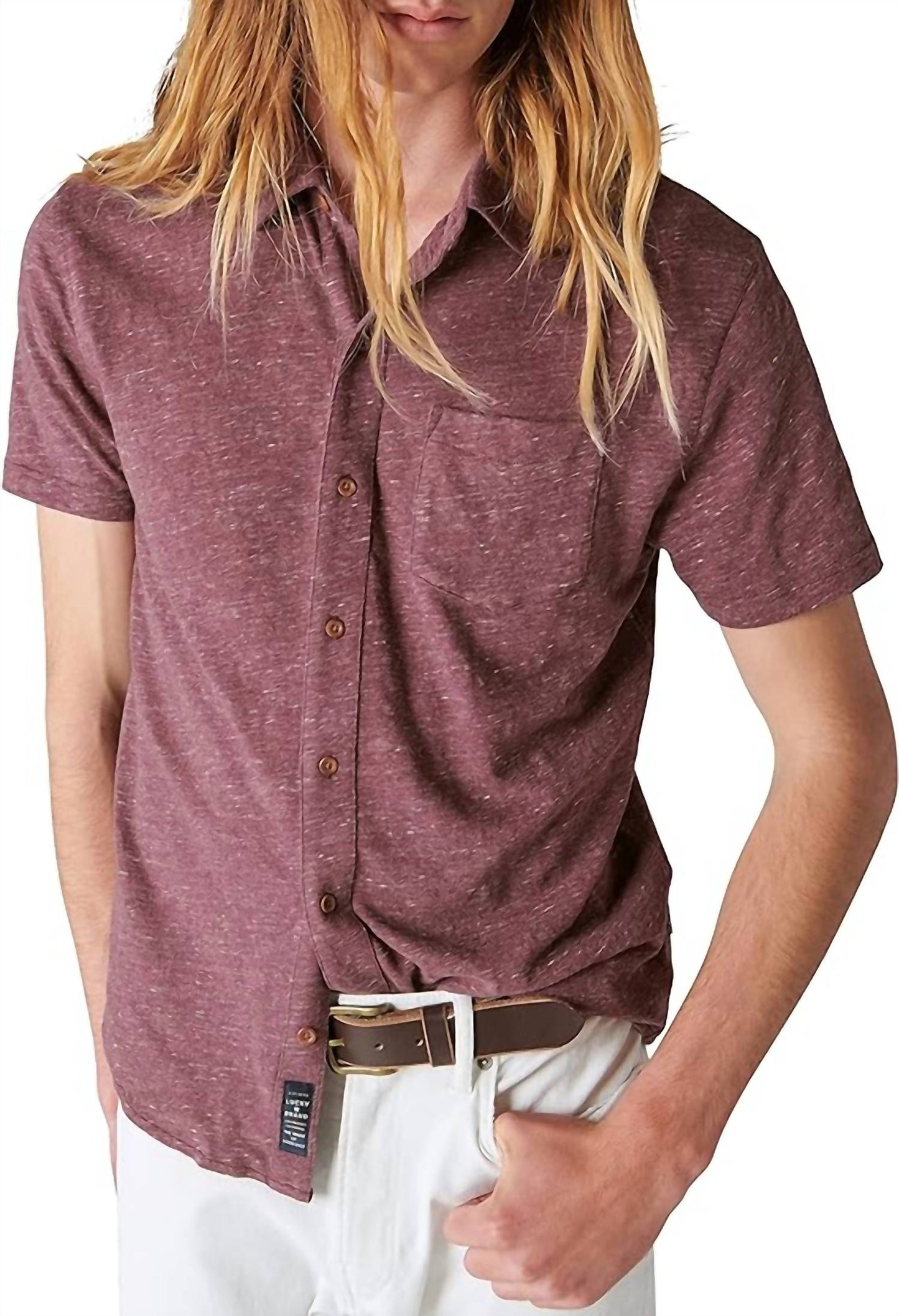 Lucky Brand - Linen Short Sleeve Button Up Shirt