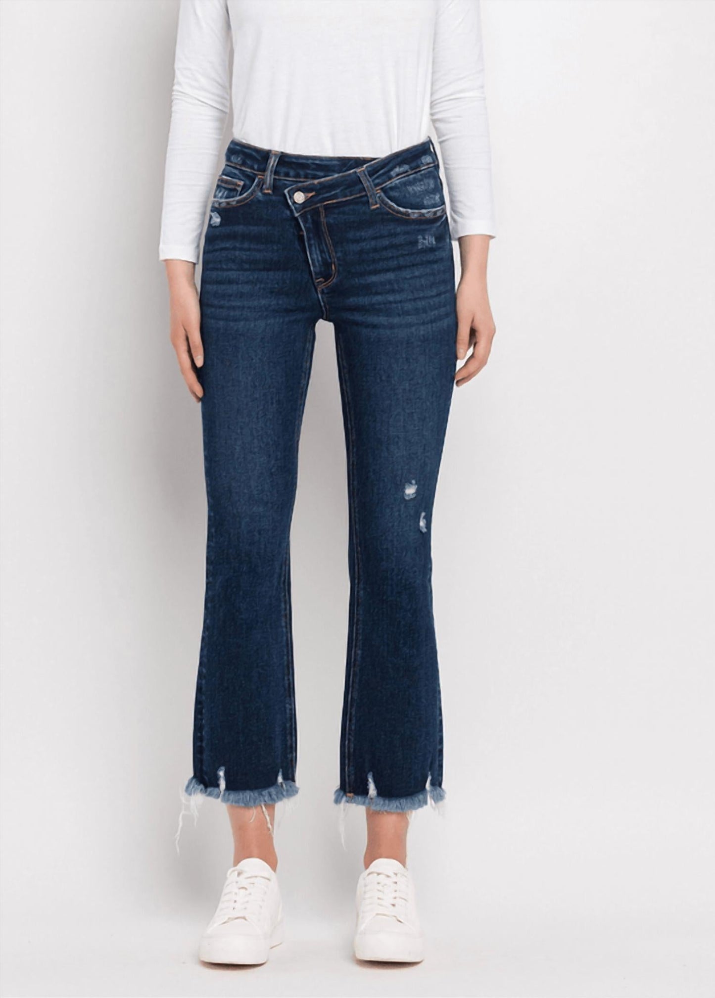 Vervet By Flying Monkey - High Rise Crossover Waistband Kick Flare Jeans