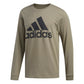 Adidas Men's Logo Long-Sleeve T-Shirt Olive Size 2 Extra Large