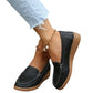 Women's Slip on Pu Leather Loafers with Contrast Stitching