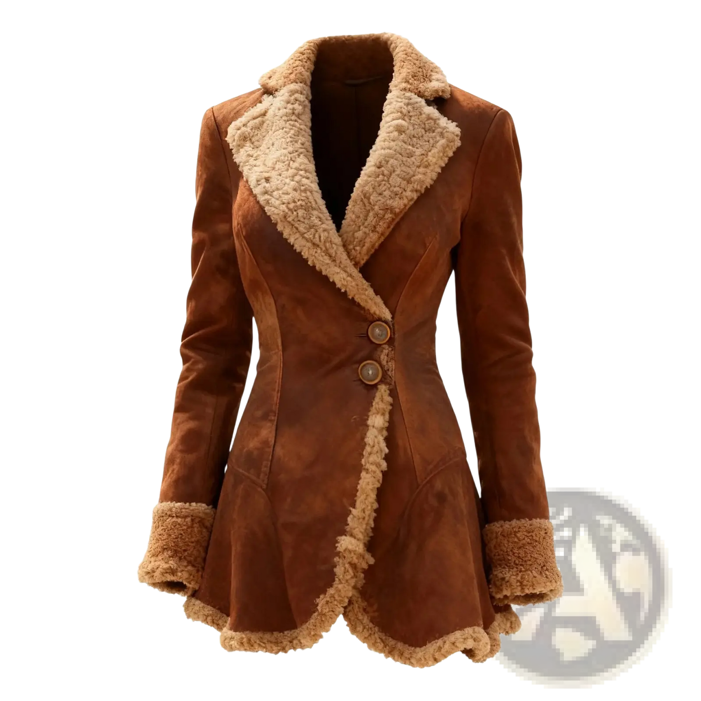 Fleece Shearling Jacket Thick Suede Fur Coat for Women
