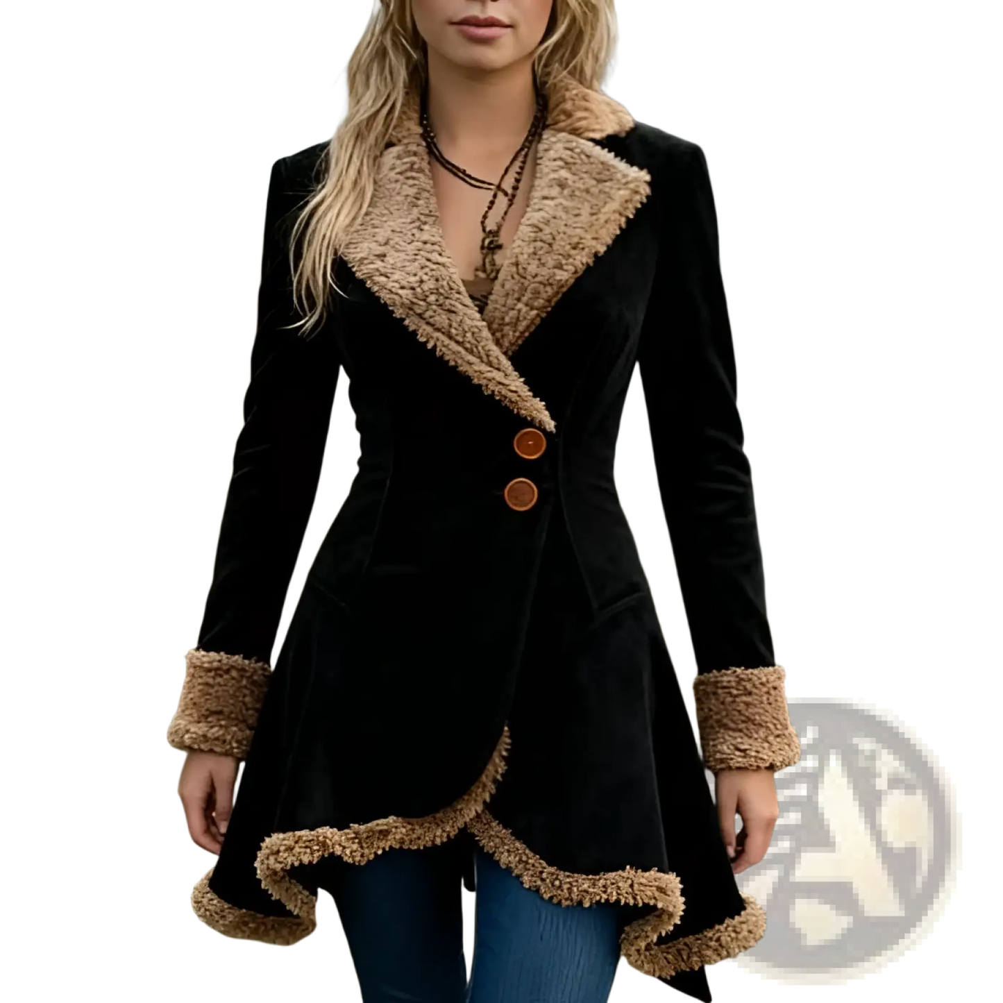 Fleece Shearling Jacket Thick Suede Fur Coat for Women