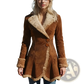 Fleece Shearling Jacket Thick Suede Fur Coat for Women