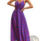 Floral Knotted v Neck Spaghetti Strap Maxi Dress