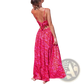 Floral Knotted v Neck Spaghetti Strap Maxi Dress