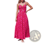 Floral Knotted v Neck Spaghetti Strap Maxi Dress
