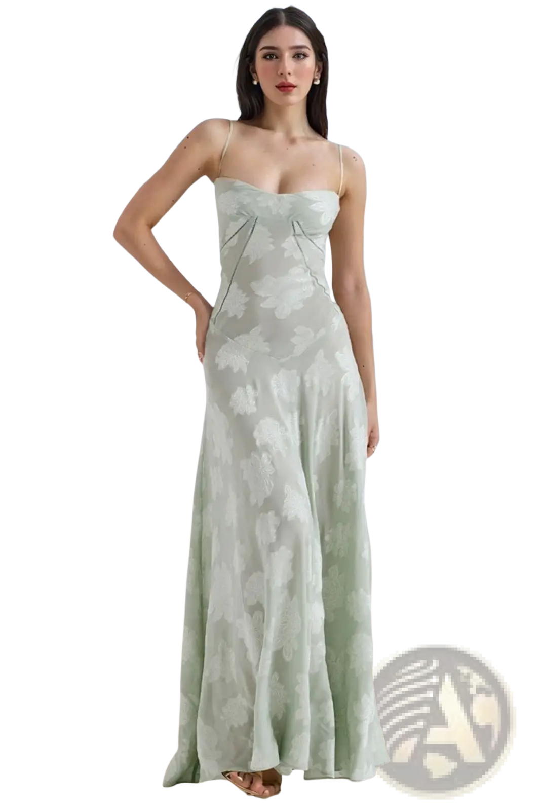 Floral Lace Backless Maxi Party Dress