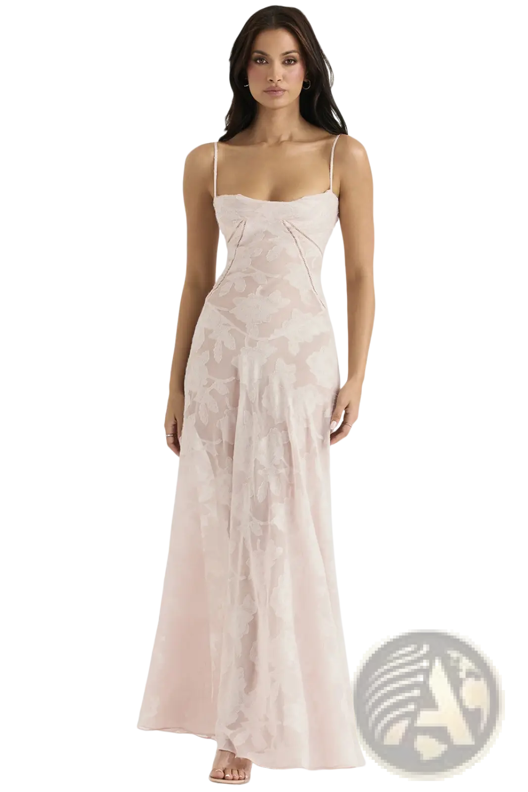 Floral Lace Backless Maxi Party Dress