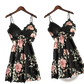 Floral Lace Satin Nightgown Silk Sleepwear Slip Dress