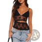 Floral Lace v Neck Backless Bralette Tank Top