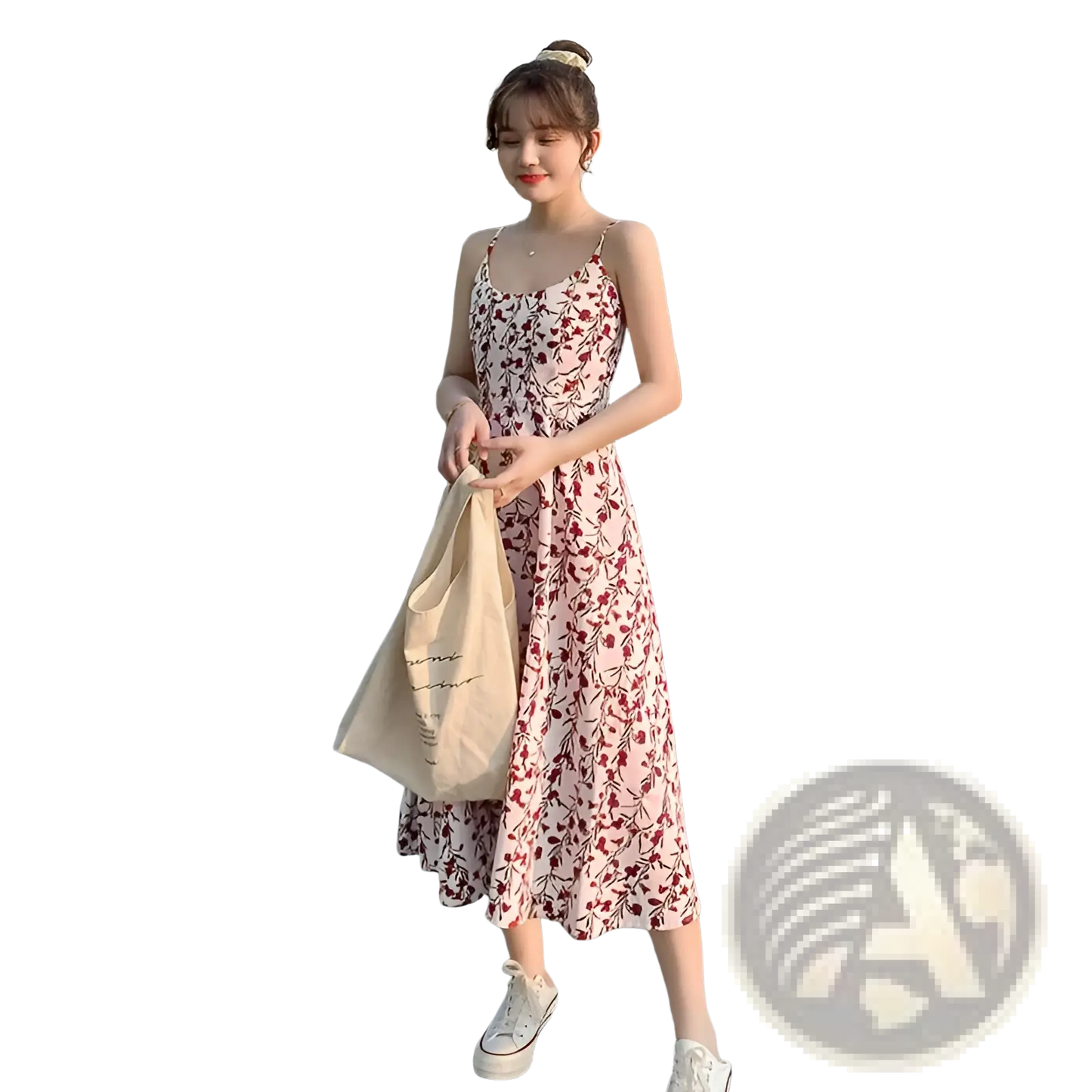 Floral Print Halter Midi Dress for Women