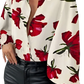 Floral Print Lantern Sleeve Ruffled Blouse