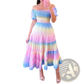 Floral Print Smocked Tiered Midi Dress with Square Neckline