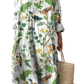 Floral Print v Neck Loose Maxi Dress