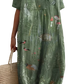 Floral Print v Neck Loose Maxi Dress