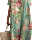 Floral Print v Neck Loose Maxi Dress