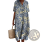 Floral Print v Neck Loose Maxi Dress