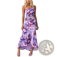 Floral one Shoulder Ruched Asymmetrical Maxi Dress