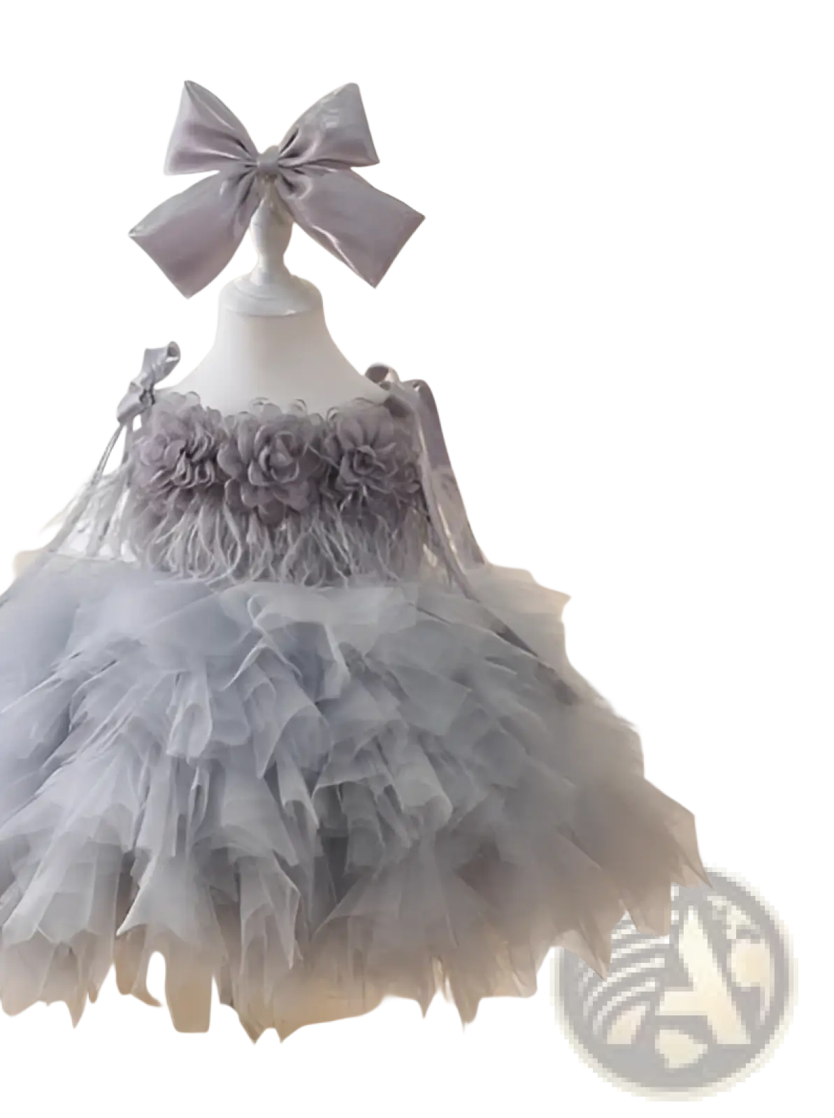 Floral Tulle Tutu Flower Girl Wedding Dress