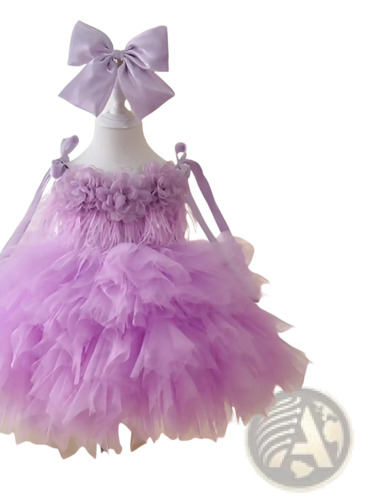 Floral Tulle Tutu Flower Girl Wedding Dress