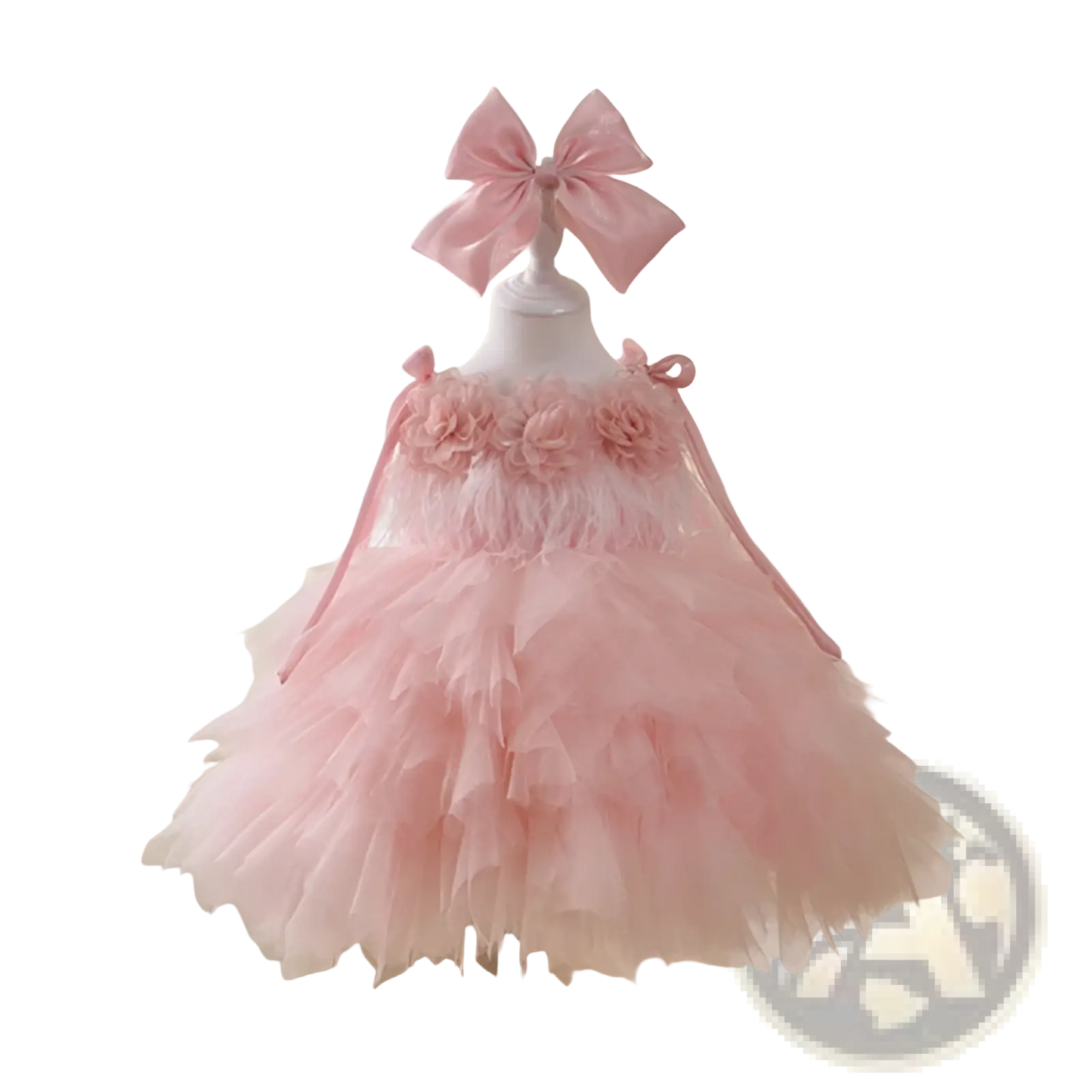 Floral Tulle Tutu Flower Girl Wedding Dress