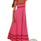 Floral Wavy Trim A-line Beach Maxi Dress