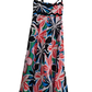 Floral Wavy Trim A-line Beach Maxi Dress