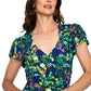 Leota's Women Flutter Sleeve Dress Butterfly Meadow Navy