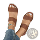 Flyknit Elastic Back Strap Flat Sandals for Women