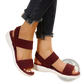 Flyknit Elastic Back Strap Flat Sandals for Women