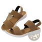 Flyknit Elastic Back Strap Flat Sandals for Women