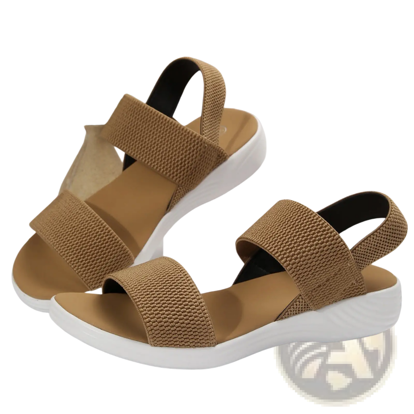 Flyknit Elastic Back Strap Flat Sandals for Women