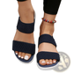 Flyknit Elastic Back Strap Flat Sandals for Women