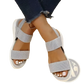 Flyknit Elastic Back Strap Flat Sandals for Women