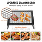 Folding Campfire Grill Heavy Duty Steel Mesh Grate 18in