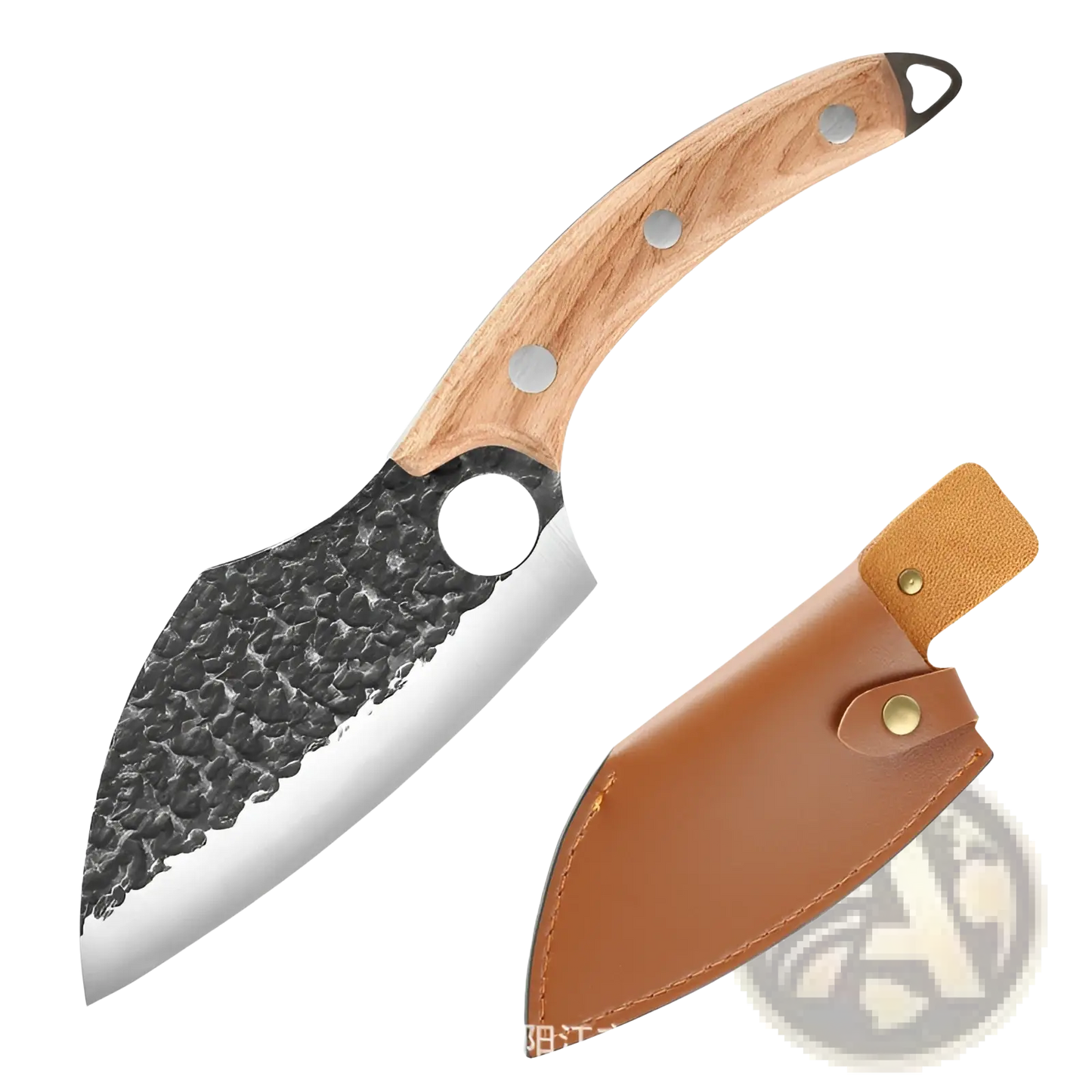 Forged High Carbon Steel Outdoor Chef Knife with Sheath