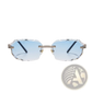 Frameless Geometric Diamond Cut Gradient Sunglasses