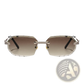 Frameless Geometric Diamond Cut Gradient Sunglasses