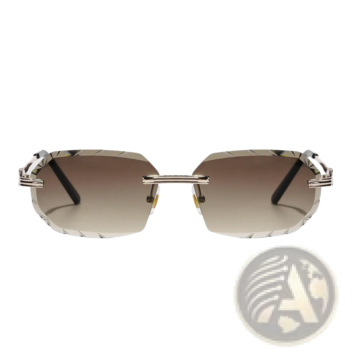 Frameless Geometric Diamond Cut Gradient Sunglasses