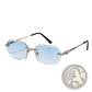 Frameless Geometric Diamond Cut Gradient Sunglasses