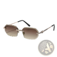 Frameless Geometric Diamond Cut Gradient Sunglasses