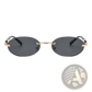 Frameless Oval Uv400 Fashion Sunglasses with Metal Accents