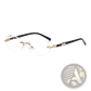Frameless Oval Uv400 Fashion Sunglasses with Metal Accents