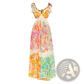 French Floral v Neck Ruffle Maxi Dress