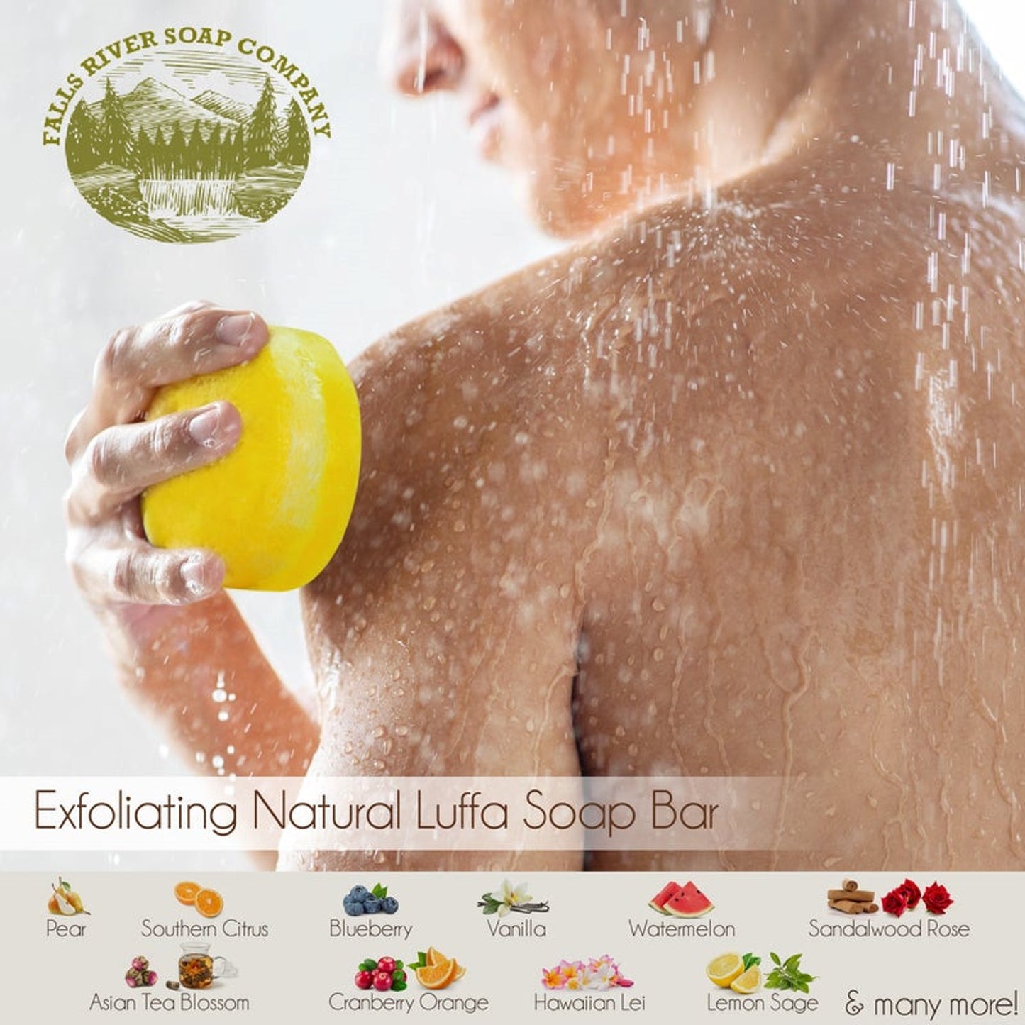 Falls River Soap Loofah Soap Bar, Luxury and Handmade, Vegan, Gluten and Cruelty Free - Warm Vanilla Sugar, 5 Oz