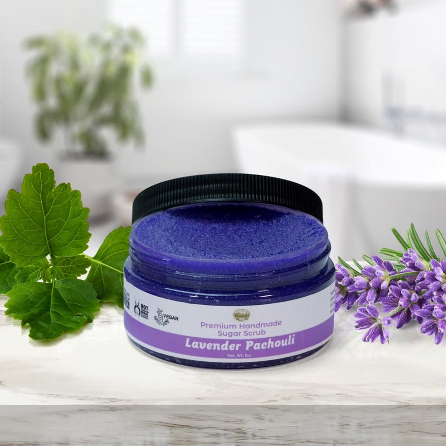 Falls River Soap Sugar Scrub, Premium Handmade, Vegan and Cruelty Free - Lavender Patchouli, 8 Oz