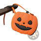 Funny Pumpkin and Bat Crossbody Bag with Detachable Charm