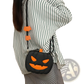 Funny Pumpkin and Bat Crossbody Bag with Detachable Charm