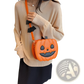 Funny Pumpkin and Bat Crossbody Bag with Detachable Charm