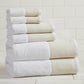 Cotton Linen-Like Border 6-Piece Towel Set - Priya Collection